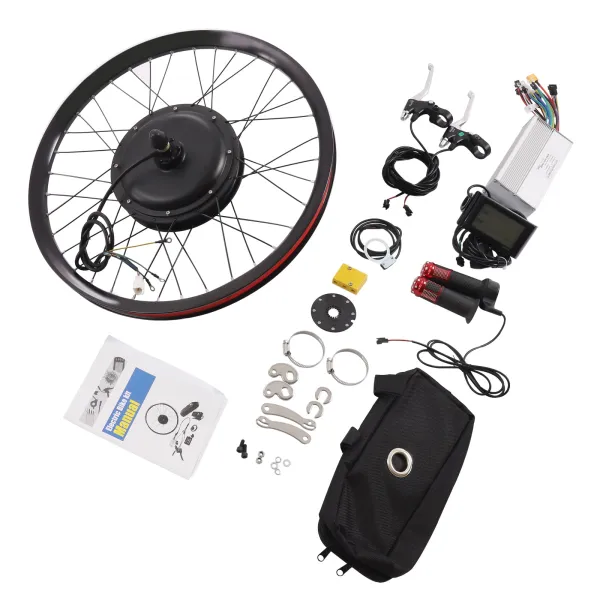 Electric Bicycle Conversion Kit 2000W Electric Bike Kit 72V Rear Wheel Motor with Mutifunction Display for 26-inch Bikes Electric Bicycle Conversion Kit 2000W Electric Bike Kit 72V Rear Wheel Motor with Mutifunction Display for 26-inch Bikes