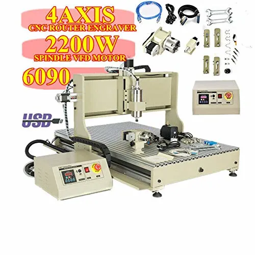 CNCEST 6090 Spindle Engraving Machine For Wood Working Cutting USB CNC 6090 4 axis 2.2KW CNC Router Small Wood Metal Engraving Milling Machine