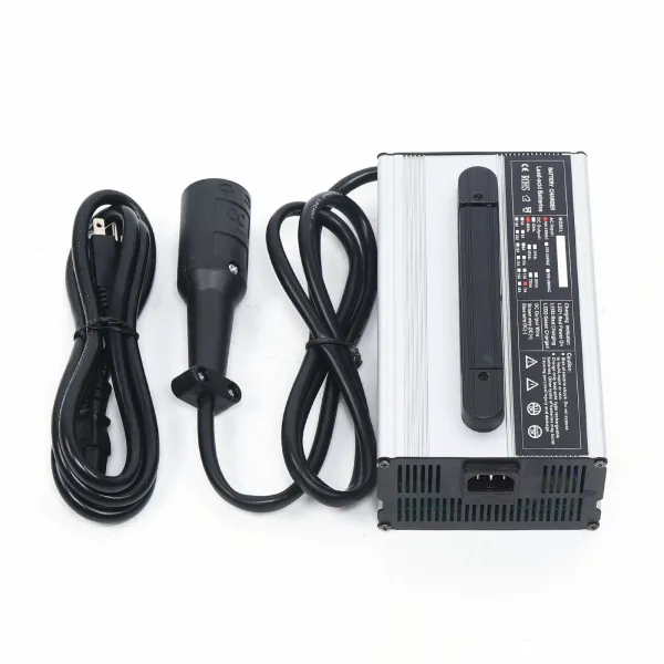 48V 15A Golf Cart Battery Charger with 3 Pin Round Plug Compatible with Club Car Golf Carts