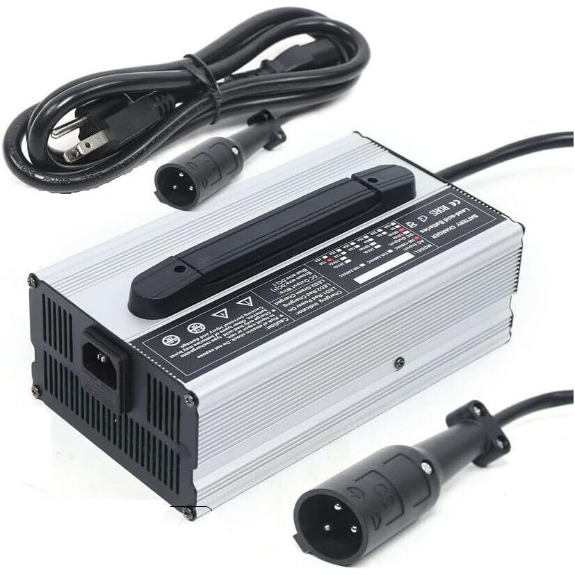 48V 15A Golf Cart Battery Charger with 3 Pin Round Plug Compatible with Club Car Golf Carts