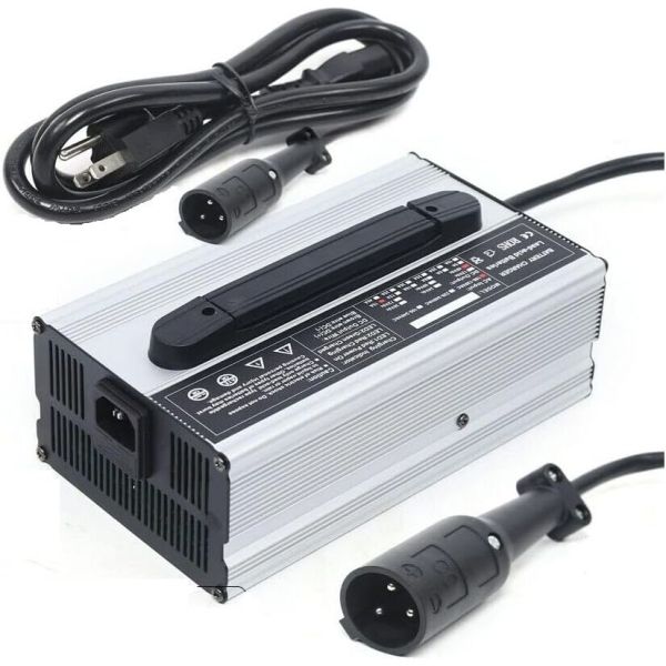 48V 15A Golf Cart Battery Charger with 3 Pin Round Plug Compatible with Club Car Golf Carts