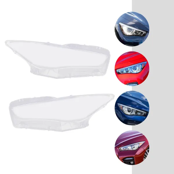 Front Headlight Headlamp Lens Cover For 2014-2021 Infiniti Q50
