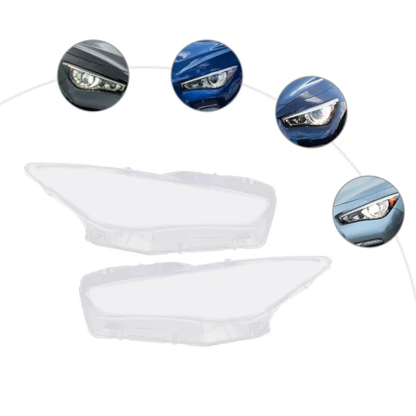 Front Headlight Headlamp Lens Cover For 2014-2021 Infiniti Q50