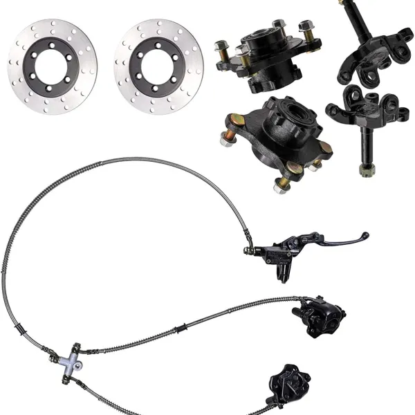 Steel 4 Stud Front Wheel Rim Hub with Bearing Assembly with Steering Knuckle and Master Cylinder Professional Manufacturing Easy to Install