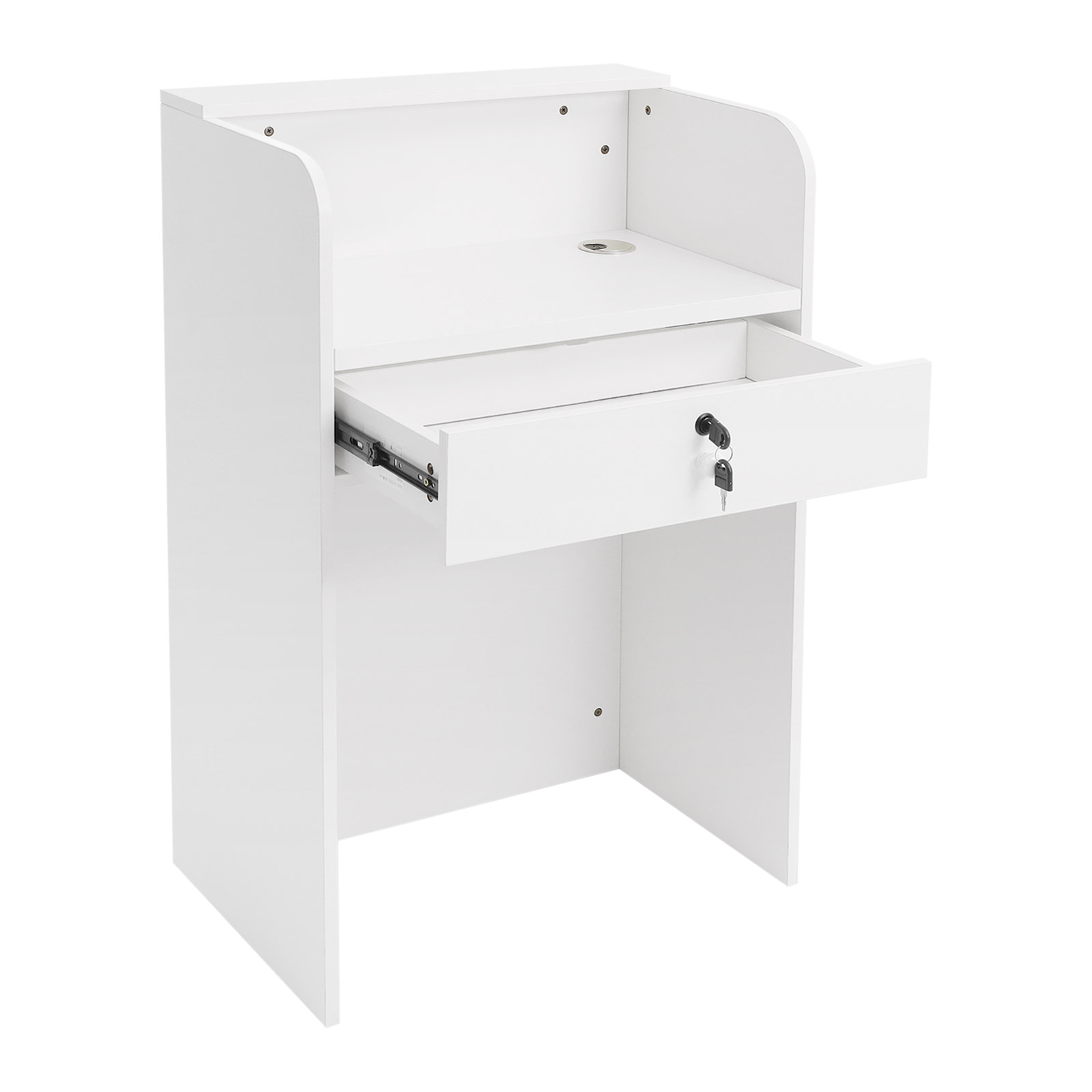 Modern Reception Desk, Reception Desk for Checkout, Reception Counter With a Lockable Drawer