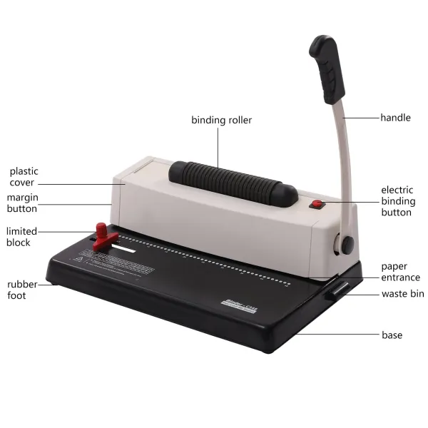 Coil Binding Machine, Electric Coil Inserter, Round Hole Punch, 250 Sheets, Perfect for Letter Size / A4 / A5 Coil Binding Machine, Electric Coil Inserter, Round Hole Punch, 250 Sheets, Perfect for Letter Size / A4 / A5