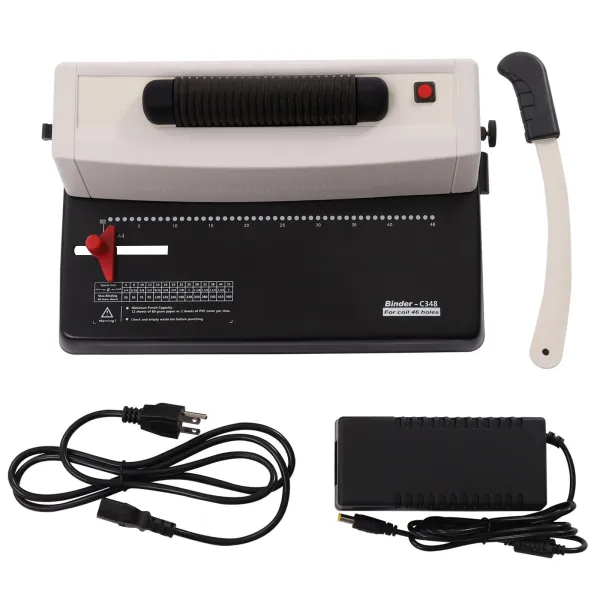 Coil Binding Machine, Electric Coil Inserter, Round Hole Punch, 250 Sheets, Perfect for Letter Size / A4 / A5 Coil Binding Machine, Electric Coil Inserter, Round Hole Punch, 250 Sheets, Perfect for Letter Size / A4 / A5