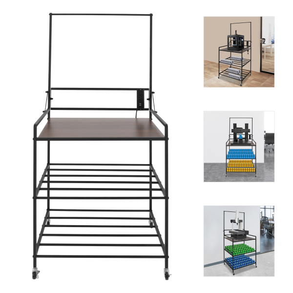 3D Printer Rack, Rolling 3D Printing Stand, Filament Spools Holder Racks Cart with Wheels