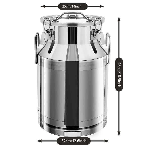 CNCEST Stainless Steel Milk Can for Sale Wine Bucket Sealed (30L)