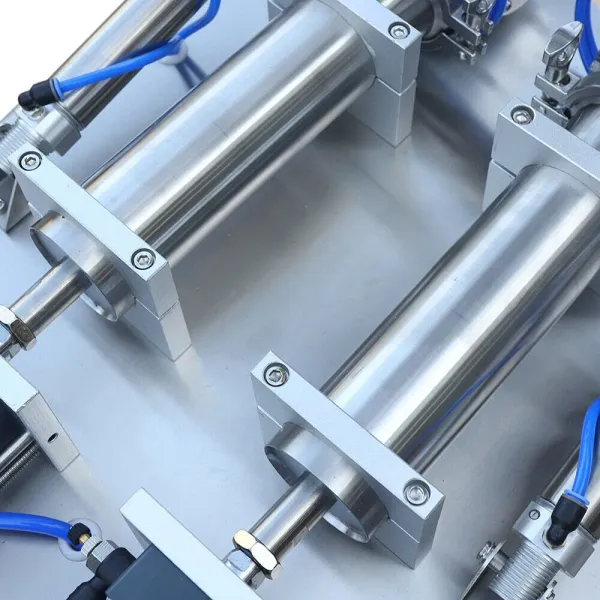 CNCEST Pneumatic Liquid Paste Filling Machine-Double Heads-Stainless Steel Piston Paste Filler Hopper