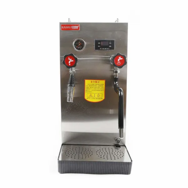 110V 2500W Commercial Milk Frother,8L/ 2.1Gal Full-Automatic Steam Boiling Water Frothing Machine with LED Display