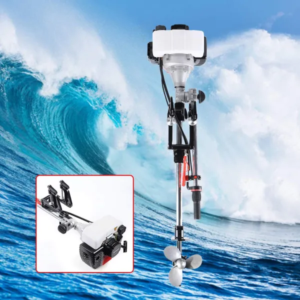 2 Stroke Outboard Motor Boat Engine Propeller W/Water Air Cooling System