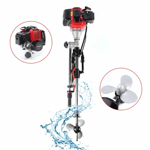 2 Stroke Outboard Motor Boat Engine Propeller W/Water Air Cooling System