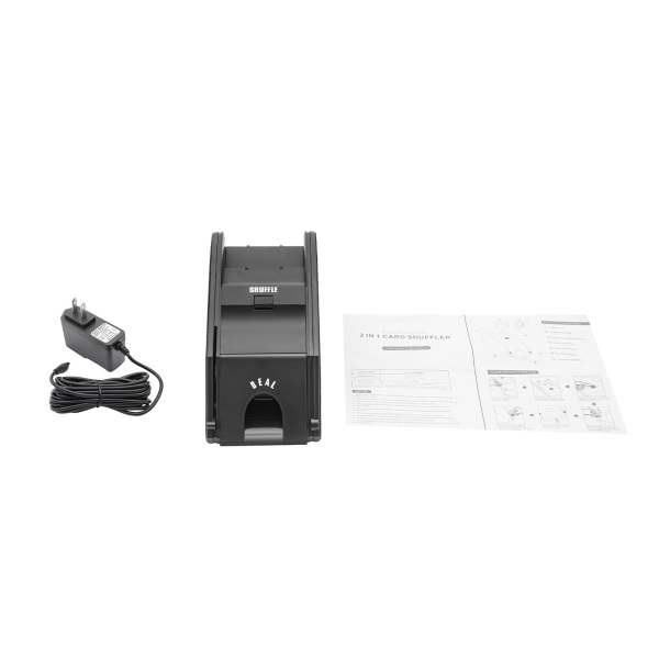 CNCEST 110V Black 1-2 Deck Automatic Card Shuffler Machine Electric Poker Shuffling Machine