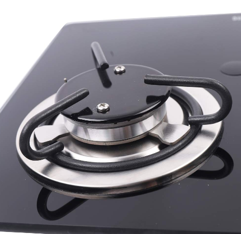 Boat Caravan Gas Cooktop-2 Burner LPG Gas Stove Tempered Glass Adjustable Fire (Black)