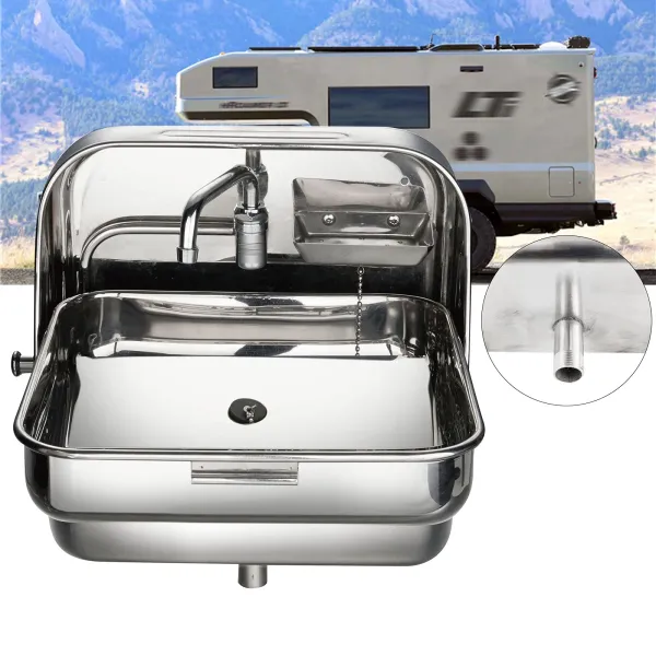 Stainless Steel RV Sink Single Bowl Bar Sink 13.8 X 12.6 X 3.9in Large Stainless Steel RV Sink Single Bowl Bar Sink 13.8 X 12.6 X 3.9in Large