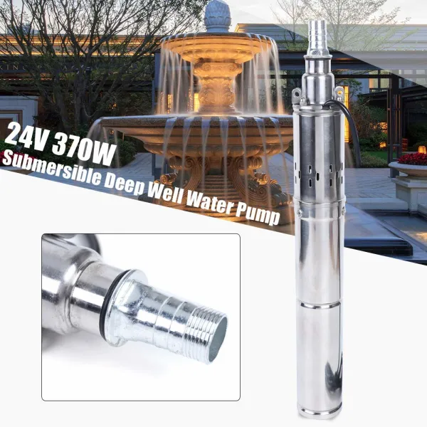 Solar Water Pump Deep Well Solar Submersible Pum 65m 24V 370W for Village Farm