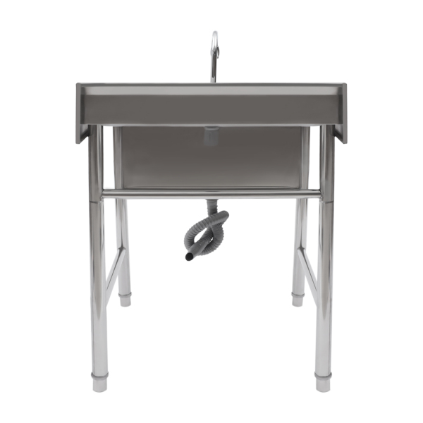 Upgraded Free Standing 304 Stainless Steel Utility Sinks for Laundry Room with Backsplash Industrial Garage Sink Commercial Sink for Restaurant Workshop