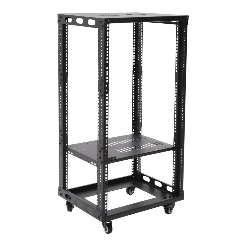 Server Rolling Rack 18 Rack 18U Open Frame Server Rack - 4 Post Adjustable Mobile