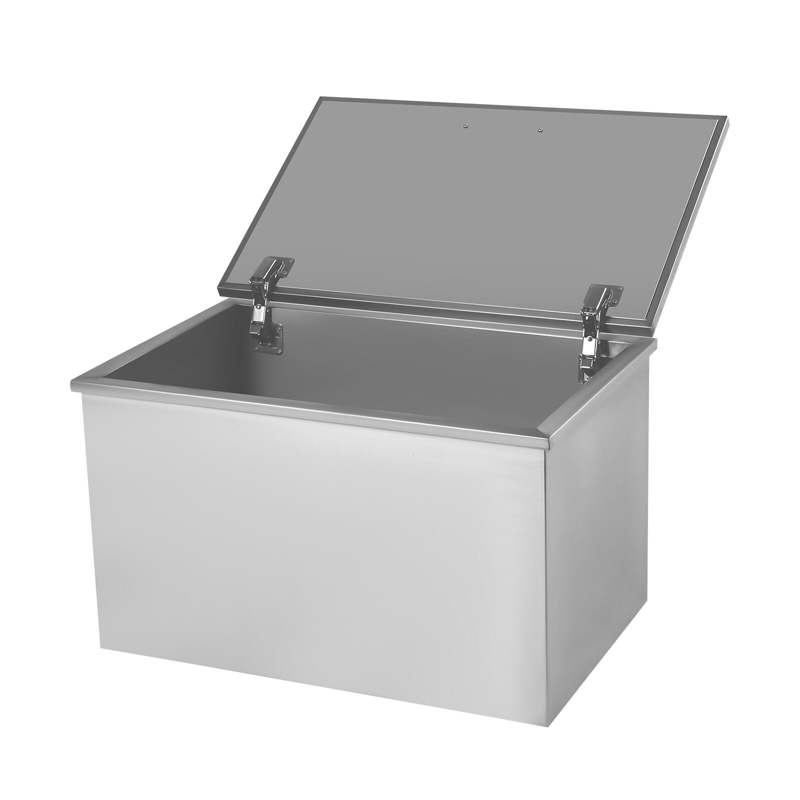 Drop In Ice Chest 20''L X 18''W X 13''H Drop In Cooler Stainless Steel With Hinged Cover Bar Ice Bin 45.4 Qt Drain-pipe And Drain Plug Included For Cold Wine Beer