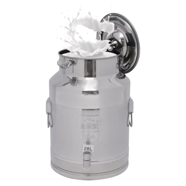Milk Can Milk bucket Wine Oil Rice Pail Bucket Milk Can 304 Stainless Steel Tote Jug with Sealed Lid