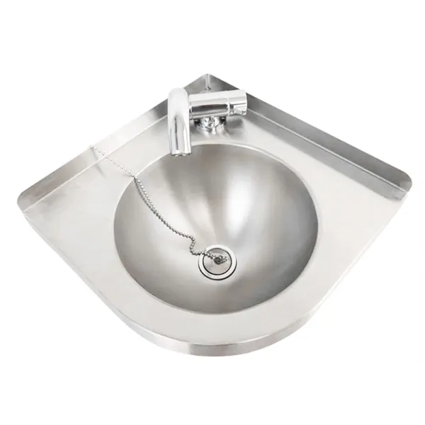 CNCEST 12" Triangular 304 Stainless Steel Sink with Faucet - Boat Caravan RV Triangular Stainless Steel Sink with Water Drain Plug and Hose