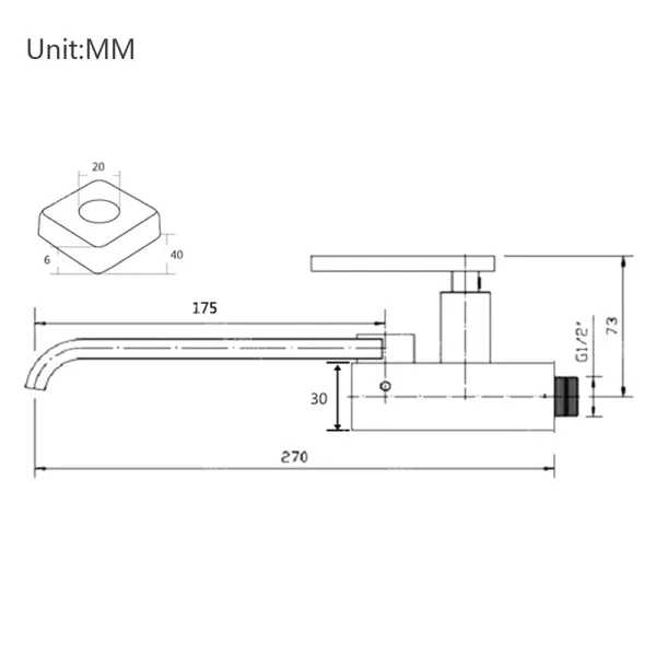 Concealed Faucet Hot and Cold Faucet Adjustable Wall Faucet, Fast Water Supply, Safe and Stable Without Rust