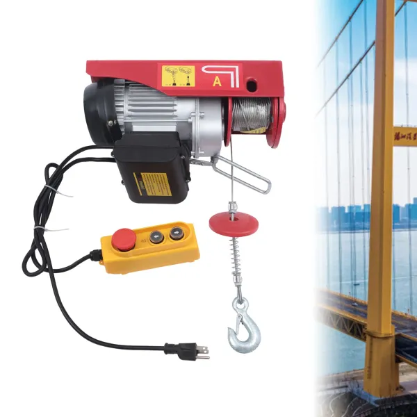 Remote Control Pulley System 1100 LBS Electric Hoist with Wireless Remote Control & Single/Double Slings