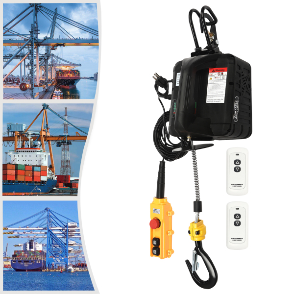 1,100 lbs Electric Hoist Pro, Electric Winch 110v, with 2 Wireless Remote Control, Cable Remote Control, Vertically & Horizontally
