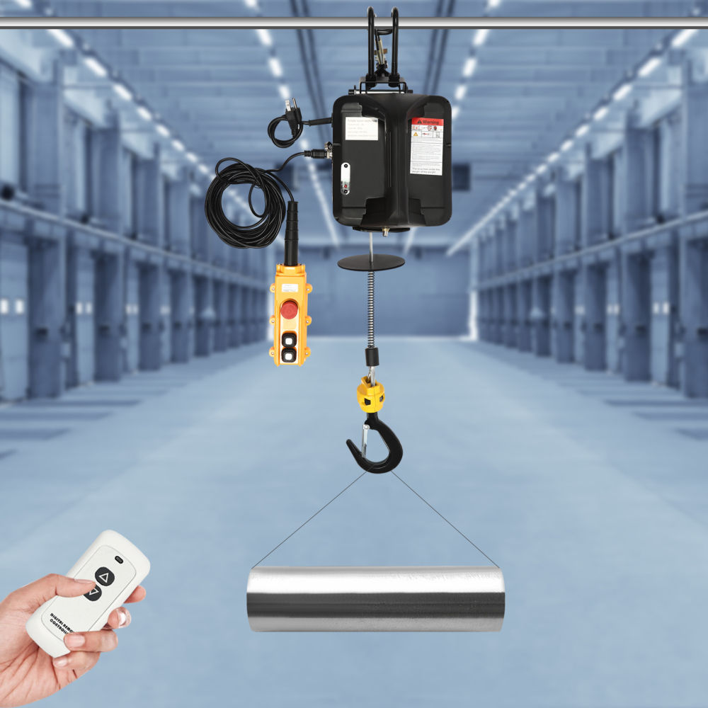 1,100 lbs Electric Hoist Pro, Electric Winch 110v, with 2 Wireless Remote Control, Cable Remote Control, Vertically & Horizontally