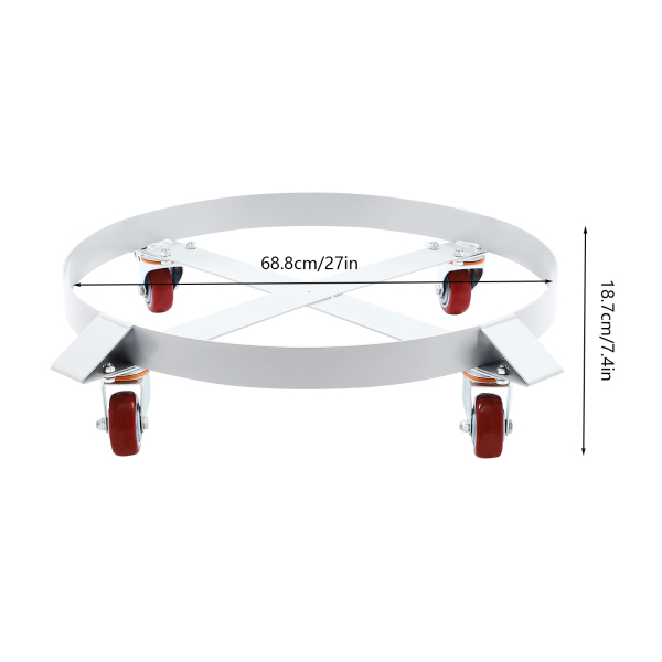 2Pcs 55 Gallon Loading 544.31kg/1200lbs Round Drum Dolly Drum Dolly with Wheels Gray 2Pcs 55 Gallon Loading 544.31kg/1200lbs Round Drum Dolly Drum Dolly with Wheels Gray