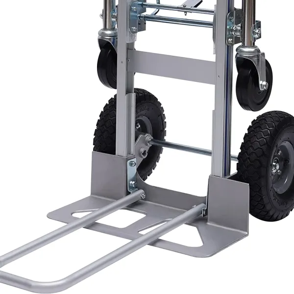 3-in-1 Industrial Aluminum Folding Hand Truck Durable Hand Dolly Heavy Duty with Universal Wheels Multi Purpose