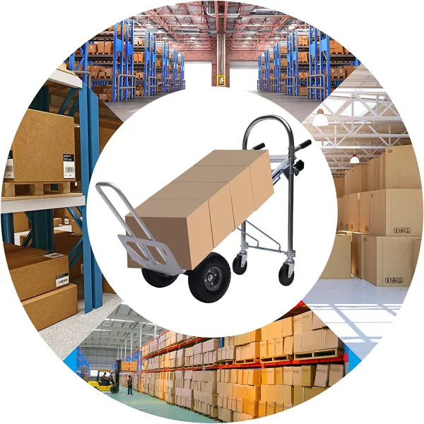 3-in-1 Industrial Aluminum Folding Hand Truck Durable Hand Dolly Heavy Duty with Universal Wheels Multi Purpose