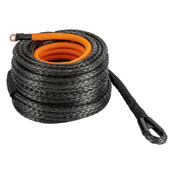 Black 1/2x92ft Synthetic Winch Rope w/ Hook 31500LBS Car Tow Recovery Cable Tow