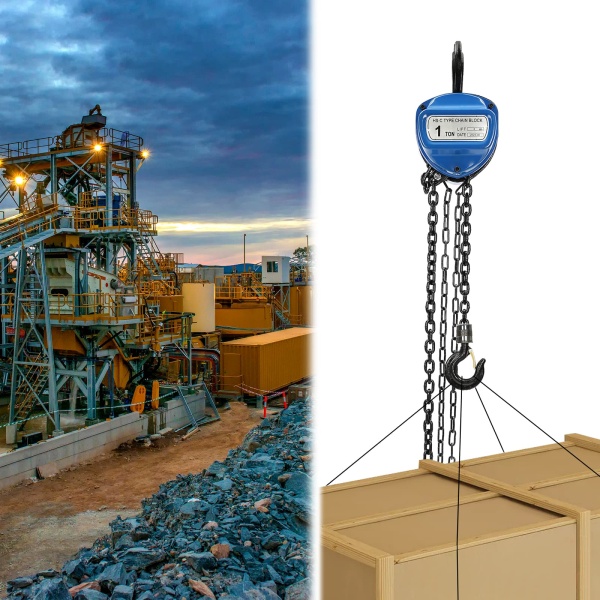 Hand Chain Hoist, Manual Chain Hoist, Heavy Duty Pulley Hoist(Blue)