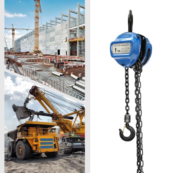 Hand Chain Hoist, Manual Chain Hoist, Heavy Duty Pulley Hoist(Blue)