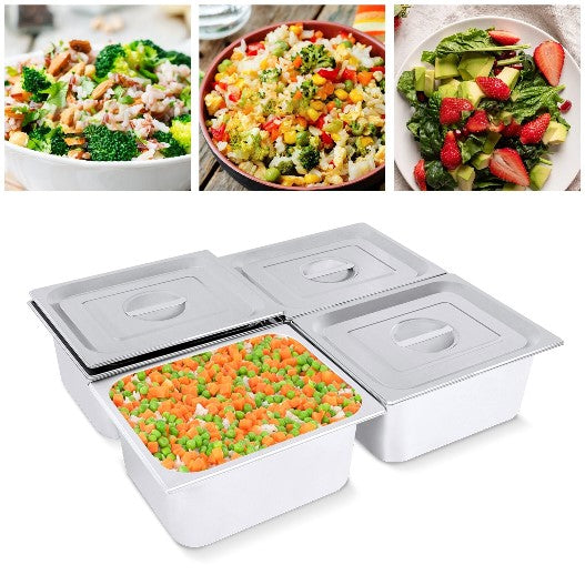 4 Packs Stainless Steam Hotel Pan