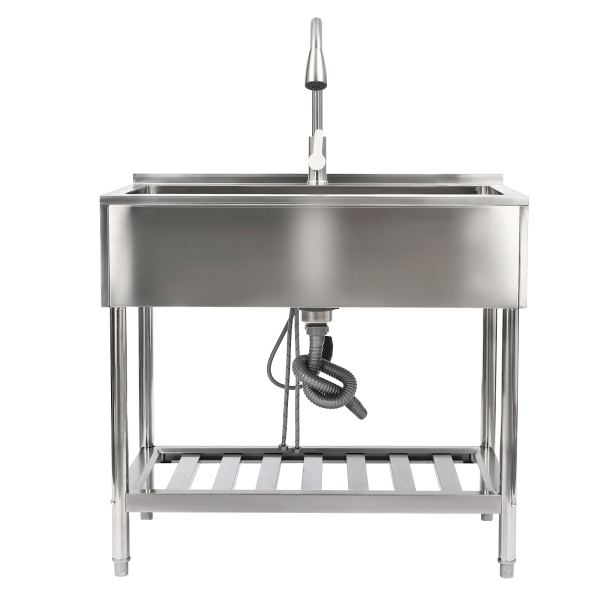 35.8*23.2*34.3in  Single Stainless Steel Kitchen Sink, Stainless Steel Laundry Sink, Stainless Steel Sink with Faucet