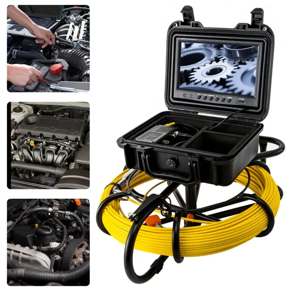 Sewer Camera, 150FT, 9" Screen Pipeline Inspection Camera with DVR Function & 8 GB SD Card Sewer Camera, 150FT, 9" Screen Pipeline Inspection Camera with DVR Function & 8 GB SD Card
