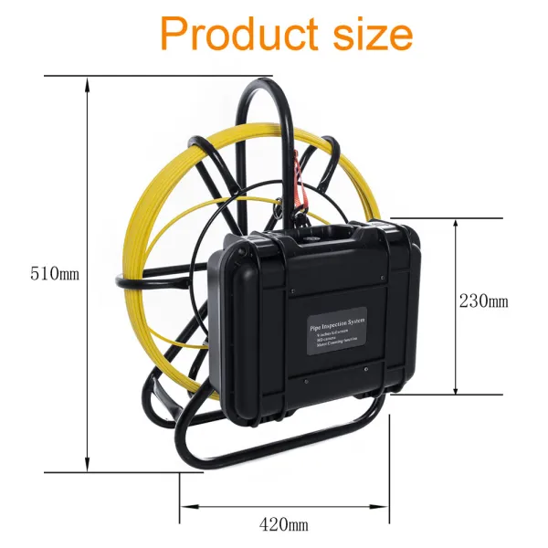 Sewer Camera, 150FT, 9" Screen Pipeline Inspection Camera with DVR Function & 8 GB SD Card Sewer Camera, 150FT, 9" Screen Pipeline Inspection Camera with DVR Function & 8 GB SD Card