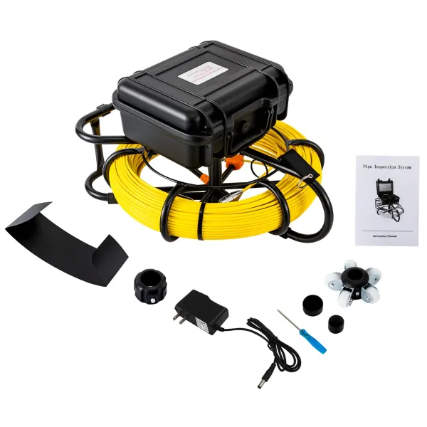 Sewer Camera, 150FT, 9" Screen Pipeline Inspection Camera with DVR Function & 8 GB SD Card Sewer Camera, 150FT, 9" Screen Pipeline Inspection Camera with DVR Function & 8 GB SD Card
