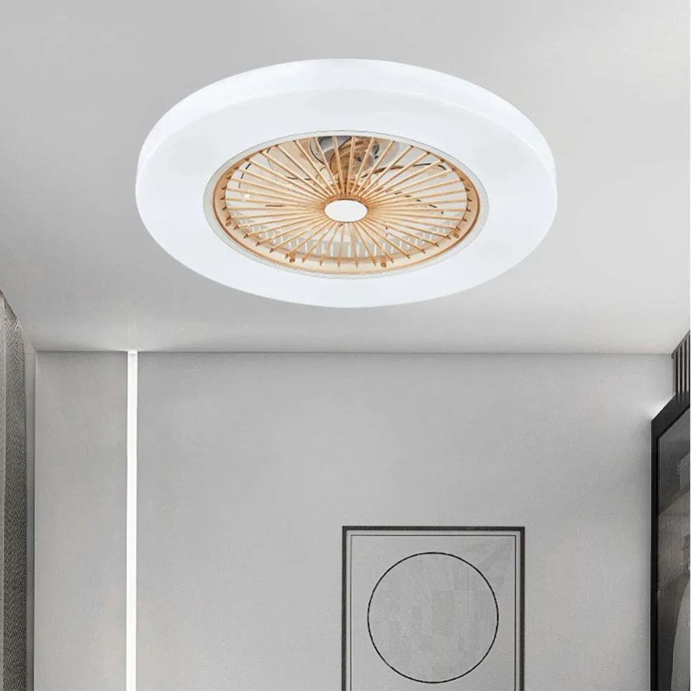 22 Inch Ceiling Fan with Light-Modern Dimmable LED Acrylic Ceiling Lighting Fan with Remote Control