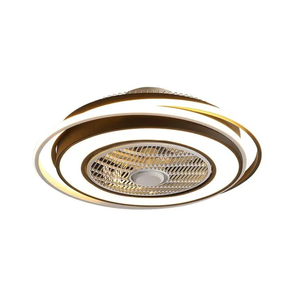 Semi Flush Mount Ceiling Fans with Lights Remote Control Hidden Blade Low Profile Ceiling Light with Fan