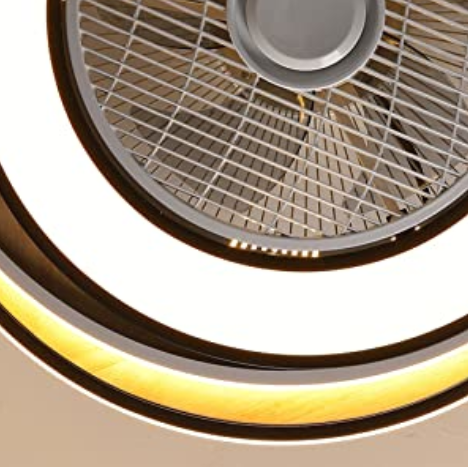 Semi Flush Mount Ceiling Fans with Lights Remote Control Hidden Blade Low Profile Ceiling Light with Fan