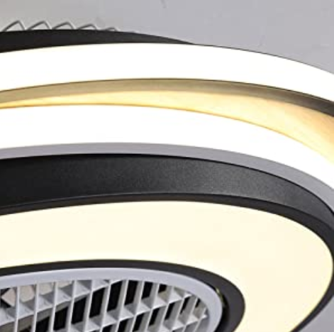 Semi Flush Mount Ceiling Fans with Lights Remote Control Hidden Blade Low Profile Ceiling Light with Fan