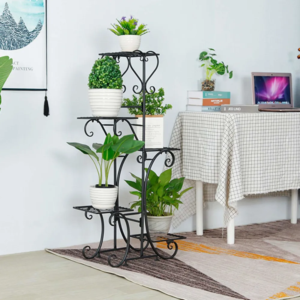 19.68*9.84*41.73in 5 Tier Plant Stands Indoor Metal Plant Shelf Stand Flower Pots Holder Flower Pot Stand for Office Terrace