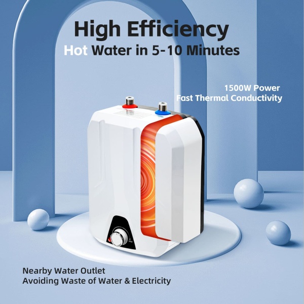CNCEST 110V 6L Electric Tank Hot Water Heater Kitchen Home 55℃-70℃ for Installation in Small Residential Areas Garages Offices Sinks CNCEST 110V 6L Electric Tank Hot Water Heater Kitchen Home 55℃-70℃ for Installation in Small Residential Areas Garages Offices Sinks