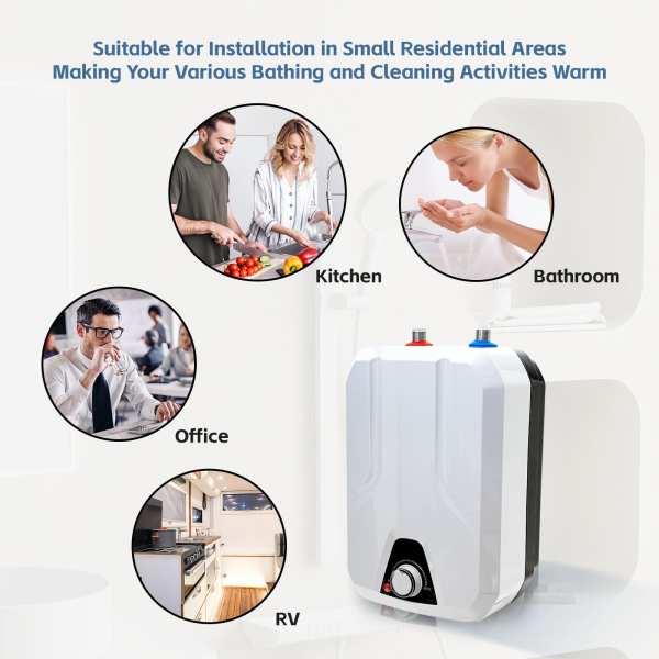 CNCEST 110V 6L Electric Tank Hot Water Heater Kitchen Home 55℃-70℃ for Installation in Small Residential Areas Garages Offices Sinks CNCEST 110V 6L Electric Tank Hot Water Heater Kitchen Home 55℃-70℃ for Installation in Small Residential Areas Garages Offices Sinks