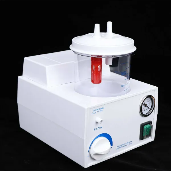 7.48*9.25*10.82inch 1000ML Phlegm Suction Unit Oil-free Piston Pump Medical Aspirator Machine White 110V