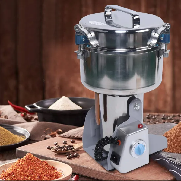 Electric Grain Mill Grain Grinder Powder Machine Flour Mill Grinder 2000g Stainless Steel for Home and Commercial Use